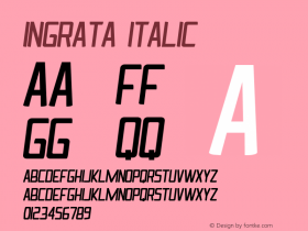 Ingrata Italic Version 1.0图片样张