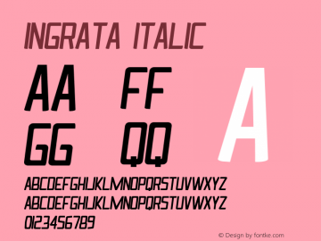 Ingrata Italic Version 1.0 Font Sample