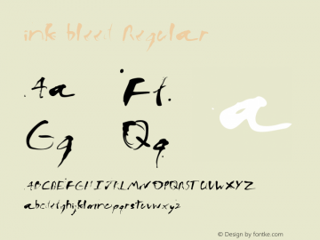 ink bleed Regular Version 1.0 Font Sample