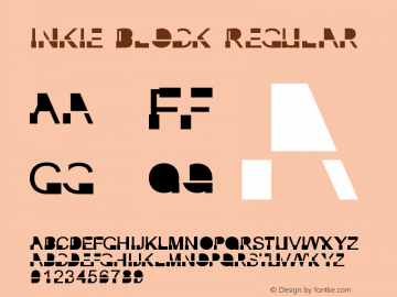 Inkie Block Regular Version 1.00 2012 Font Sample