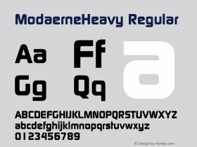 ModaerneHeavy Regular W.S.I. Int'l v1.1 for GSP: 6/20/95 Font Sample