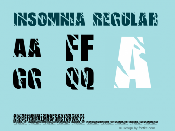 Insomnia Regular Version 1.0 Font Sample