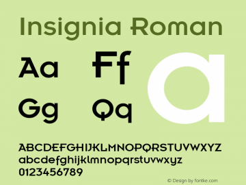 Insignia Roman Version 1.00 Font Sample