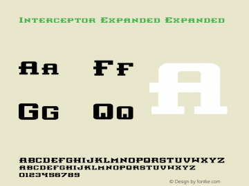 Interceptor Expanded Expanded 1 Font Sample