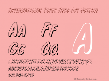 International Super Hero Out Outline 1 Font Sample