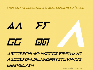 Iron Cobra Condensed Italic Condensed Italic 001.000图片样张