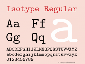 Isotype Regular Altsys Fontographer 3.5  12/13/97 Font Sample