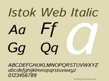 Istok Web Italic Version 1.0图片样张