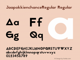 JaapokkienchanceRegular Regular Version 1.001;PS 001.001;hotconv 1.0.56;makeotf.lib2.0.21325 Font Sample