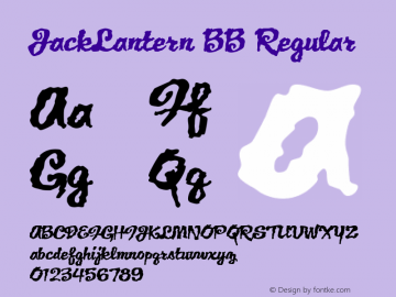 JackLantern BB Regular Macromedia Fontographer 4.1 9/26/03 Font Sample
