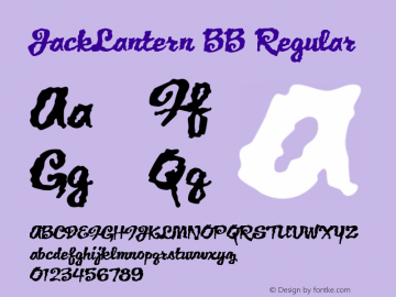 JackLantern BB Regular Macromedia Fontographer 4.1 9/26/03图片样张