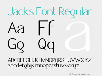 Jacks Font Regular Version 1.0 Font Sample