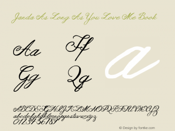 Janda As Long As You Love Me Book Version 1.000 2012 initial r Font Sample