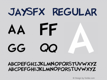 JaySFX Regular Version 1.200;PS 001.002;Core 1.0.38 Font Sample