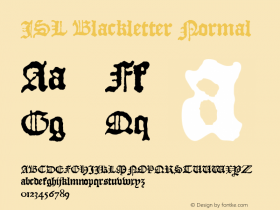 JSL Blackletter Normal 3.0 Monday, 11 December 2000 Font Sample