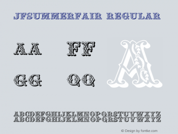 JFSummerFair Regular December 2000: jester.fonts@virgin.net Font Sample