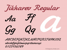 Jikharev Regular Converted from t:\JKH.TF1 by ALLTYPE Font Sample