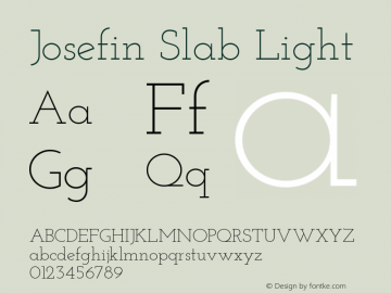 Josefin Slab Light Version 1.000 Font Sample