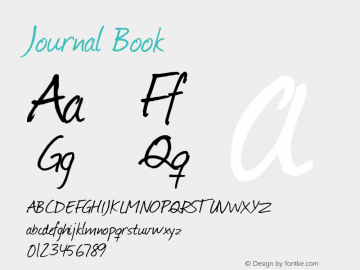 Journal Book Version Fontographer 4.7 190 Font Sample