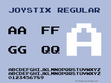 Joystix Regular OTF 3.000;PS 001.001;Core 1.0.29 Font Sample