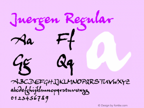 Juergen Regular Version 1.1; 1999 Font Sample