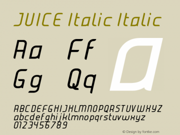 JUICE Italic Italic Version 1.00 December 24, 2008, initial release图片样张