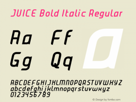 JUICE Bold Italic Regular Version 1.00 December 24, 2008, initial release图片样张