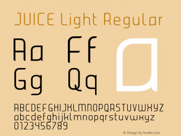 JUICE Light Regular Version 1.00 December 24, 2008, initial release Font Sample