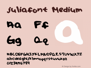 juliafont Medium Version 001.000 Font Sample