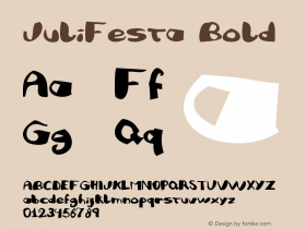 JuliFesta Bold Macromedia Fontographer 4.1 26/05/02 Font Sample