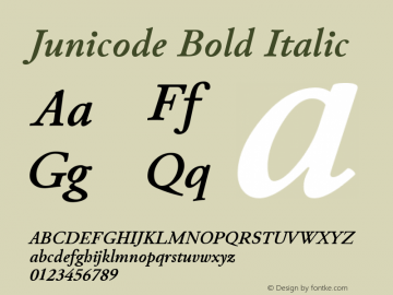 Junicode Bold Italic Version 0.7.1 Font Sample