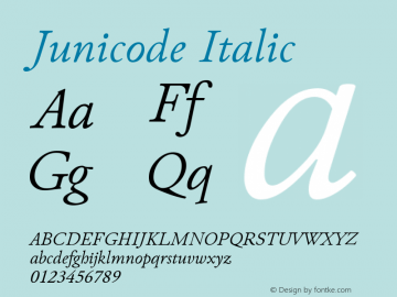 Junicode Italic Version 0.7.1 Font Sample