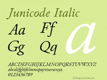 Junicode Italic Version 0.7.5图片样张