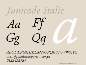 Junicode Italic Version 0.7.7 ; ttfautohint (v0.93) -l 20 -r 150 -G 200 -x 14 -w 