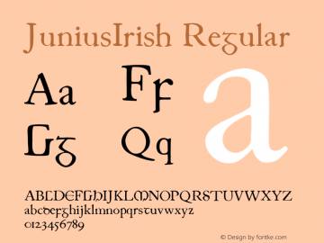 JuniusIrish Regular 1.0 2004-06-13 Font Sample
