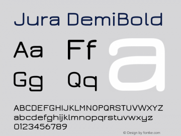 Jura DemiBold Version 2.5 Font Sample