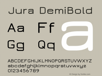 Jura DemiBold Version 2.4 Font Sample