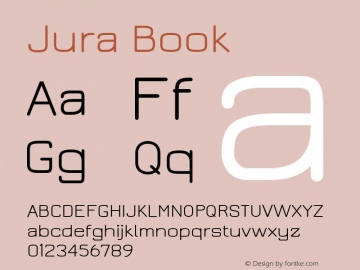 Jura Book Version 2.5 Font Sample