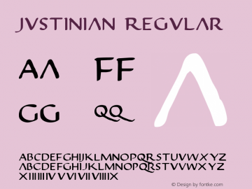 Justinian Regular 2 Font Sample