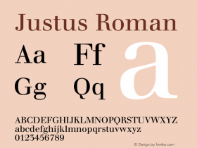 Justus Roman Version 001.001 Font Sample