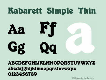 Kabarett Simple Thin Version 1.00 2004 initial release Font Sample