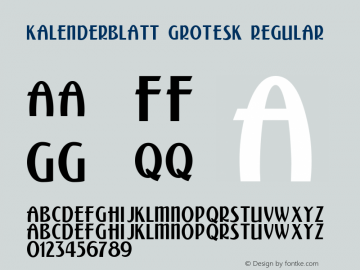 Kalenderblatt Grotesk Regular 1.0 Font Sample