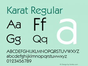 Karat Regular Version 2.00; 2008; Font Sample