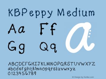 KBPeppy Medium Version 001.000 Font Sample