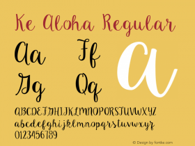 Ke Aloha Regular Version 1.0 Font Sample