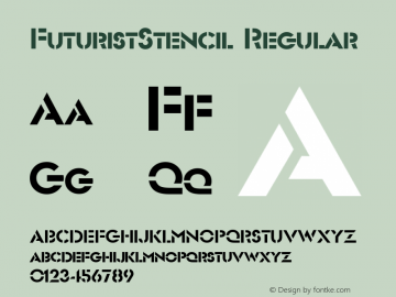 FuturistStencil Regular The IMSI MasterFonts Collection, tm 1995, 1996 IMSI (International Microcomputer Software Inc.)图片样张