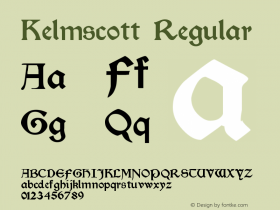 Kelmscott Regular Version Altsys Fontographer Font Sample