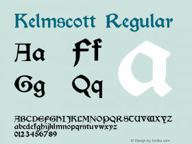 Kelmscott Regular Altsys Fontographer 3.5  10/24/92 Font Sample