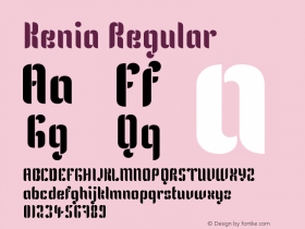 Kenia Regular Version 1.001 Font Sample