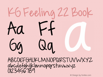 KG Feeling 22 Book Version 1.000 2013 initial r Font Sample